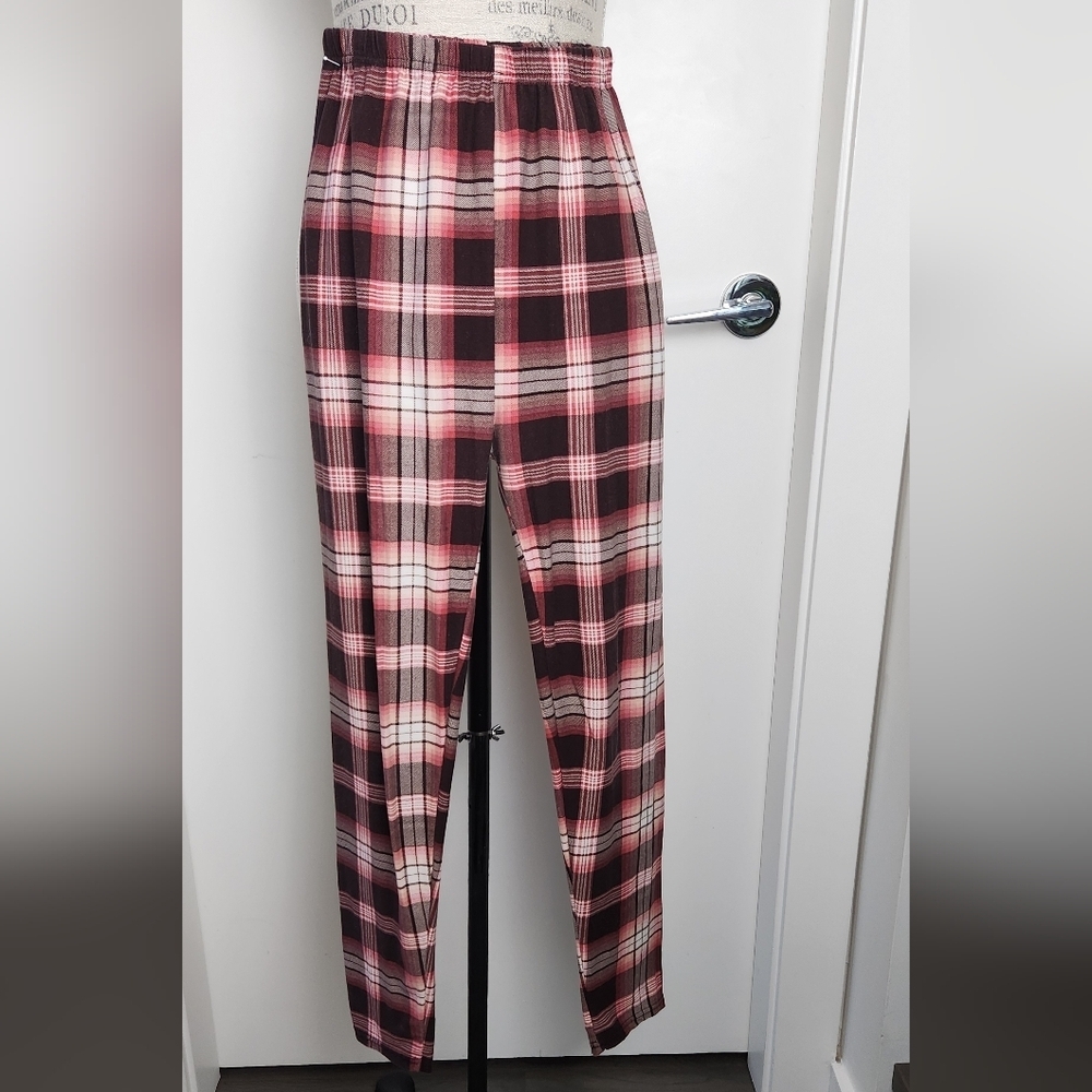 Pink Black Plaid Leggings
